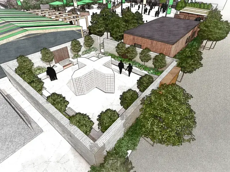 Aerial design of the Memorial Garden